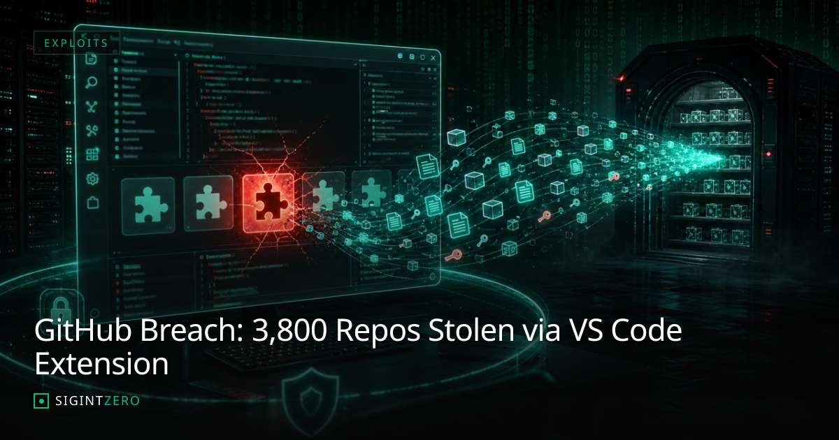 GitHub Breach: 3,800 Repos Stolen via VS Code Extension | SigIntZero